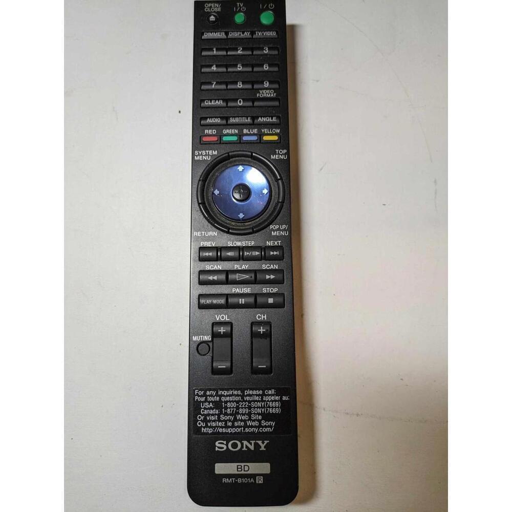 Genuine OEM Sony BD Remote Controller RMT-B101A-Tested Works